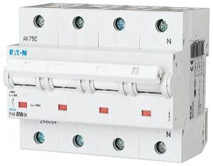  Выключатель автоматический модульный 4п (3P+N) C 50А 25кА PLHT-C50/3N EATON 248063 