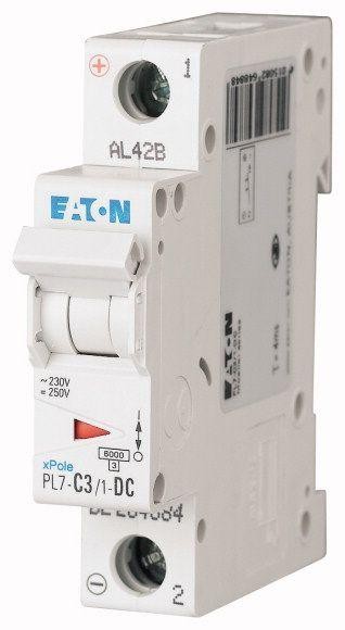  Выключатель автоматический модульный 1п C 3А 6кА PL7-C3/1-DC EATON 264884 