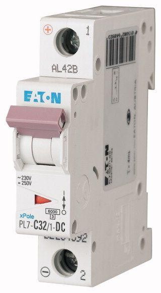  Выключатель автоматический модульный 1п C 32А 6кА PL7-C32/1-DC EATON 264892 