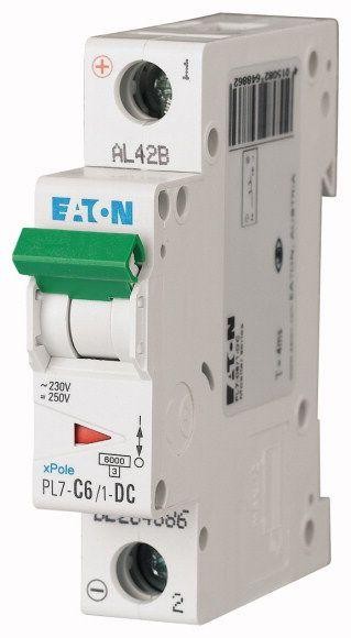  Выключатель автоматический модульный 1п C 6А 6кА PL7-C6/1 DC EATON 264886 