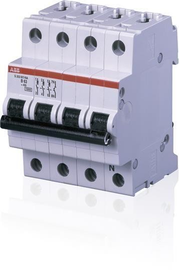  Выключатель автоматический модульный 4п (3P+N) Z 6А 10кА S203MT-Z6NA ABB 2CDS273106R0378 