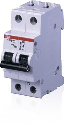  Выключатель автоматический модульный 2п (1P+N) B 16А 10кА S201MT-B16NA ABB 2CDS271106R0165 