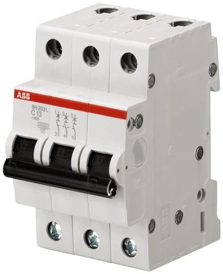  Выключатель автоматический модульный 3п B 6А 4.5кА SH203L B6 ABB 2CDS243001R0065 