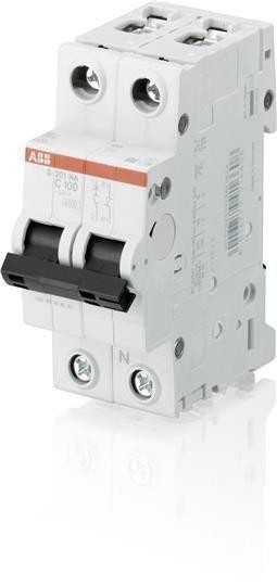  Выключатель автоматический модульный 2п (1P+N) B 80А 6кА S201 B80NA ABB 2CDS251103R0805 