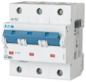  Выключатель автоматический модульный 3п C 20А 25кА PLHT-C20/3 EATON 248033 