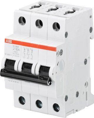  Выключатель автоматический модульный 3п Z 10А 6кА S203 Z10 ABB 2CDS253001R0428 