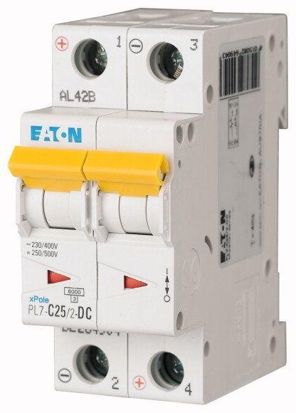  Выключатель автоматический модульный 2п C 25А 6кА PL7-C25/2-DC EATON 264904 