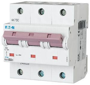  Выключатель автоматический модульный 3п C 32А 25кА PLHT-C32/3 EATON 248035 