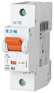  Выключатель автоматический модульный 1п D 63А 25кА PLHT-D63 EATON 247995 
