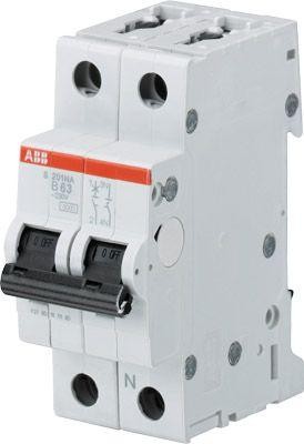  Выключатель автоматический модульный 2п (1P+N) B 25А 6кА S201 B25NA ABB 2CDS251103R0255 