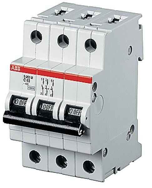  Выключатель автоматический модульный 3п D 4А 25кА S203P D4 ABB 2CDS283001R0041 