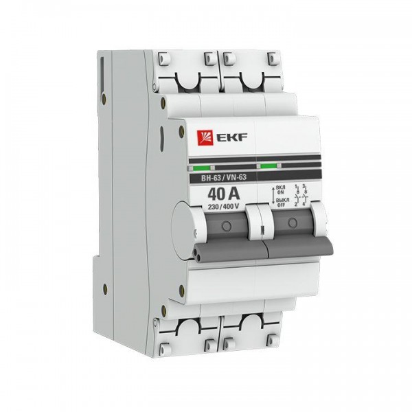  Выключатель нагрузки 2п 40А ВН-63 PROxima EKF SL63-2-40-pro 