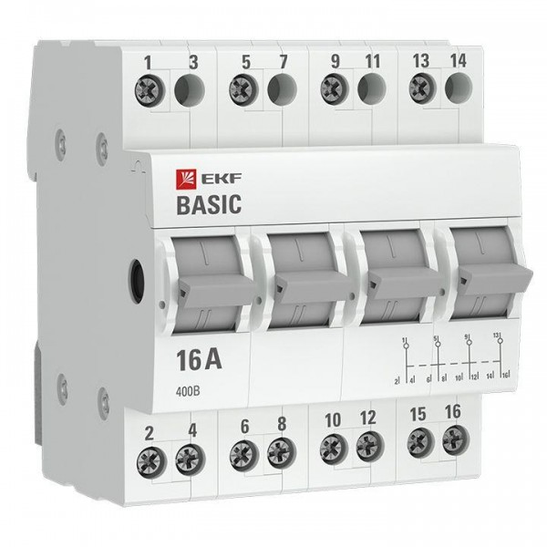  Переключатель трехпозиционный 4п 63А Basic EKF tps-4-63 