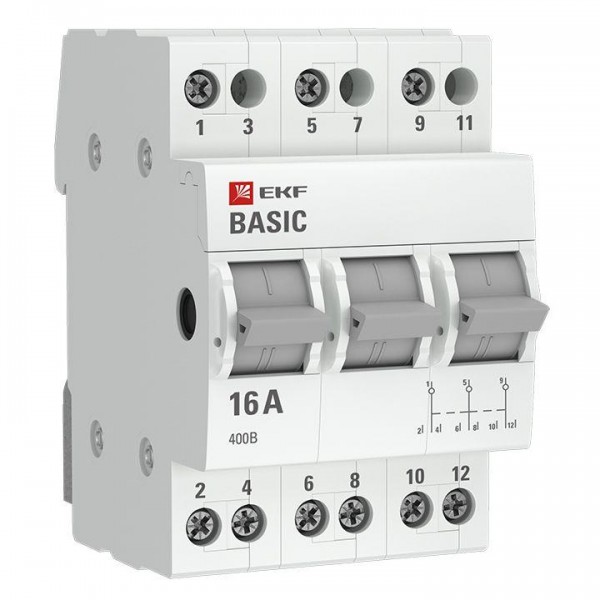  Переключатель трехпозиционный 3п 63А Basic EKF tps-3-63 