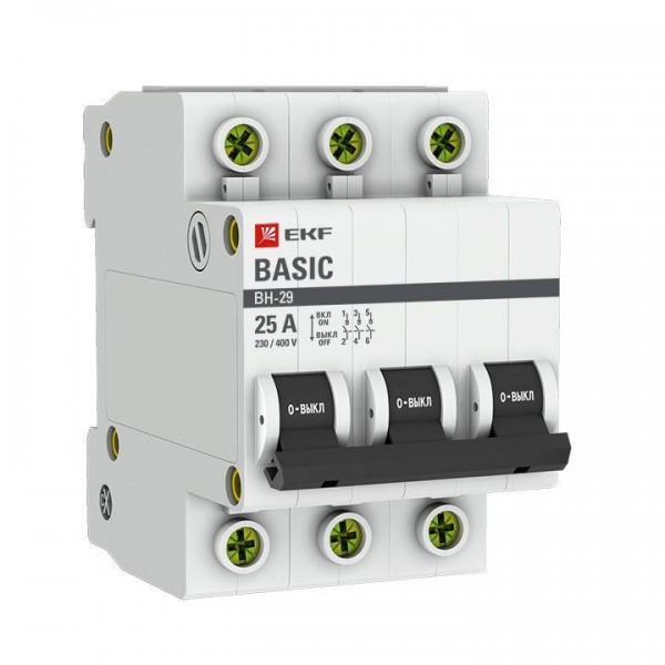  Выключатель нагрузки 3п 25А ВН-29 Basic EKF SL29-3-25-bas 