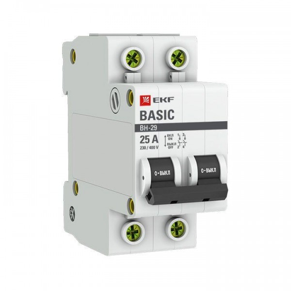  Выключатель нагрузки 2п 40А ВН-29 Basic EKF SL29-2-40-bas 