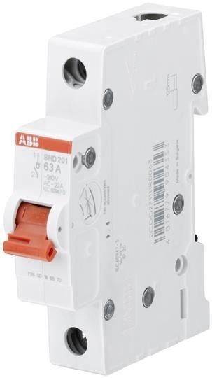 Рубильник 1п SHD201/63 рычаг красн. ABB 2CDD271111R0063 