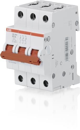  Рубильник 3П SD203/63 рычаг крас. ABB 2CDD283101R0063 
