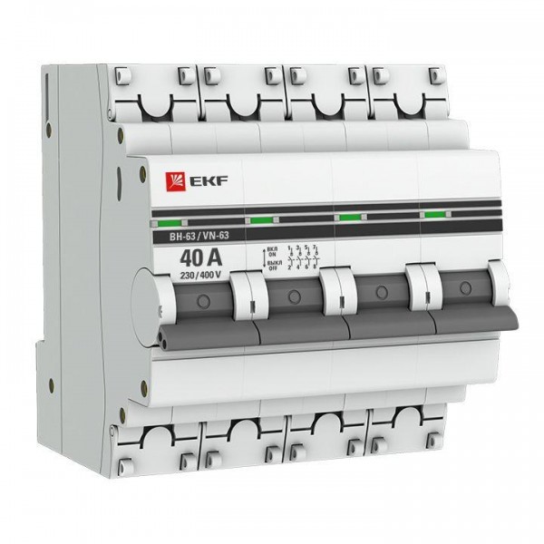  Выключатель нагрузки 4п 40А ВН-63 PROxima EKF SL63-4-40-pro 