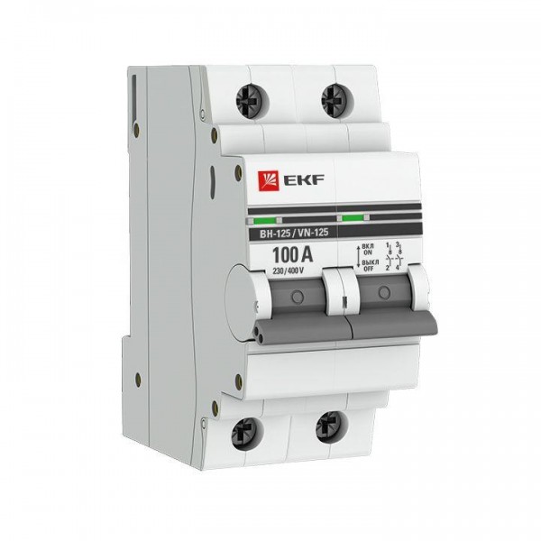  Выключатель нагрузки 2п 100А ВН-125 PROxima EKF SL125-2-100-pro 