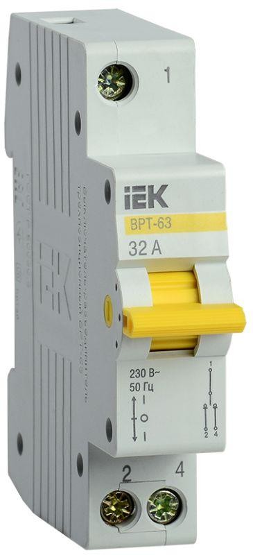  Выключатель-разъединитель трехпозиционный 1п ВРТ-63 32А IEK MPR10-1-032 
