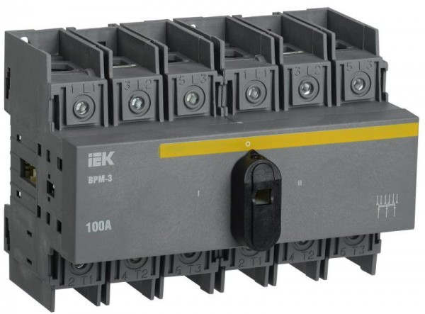  Выключатель-разъединитель модульный 3п 100А ВРМ-3 IEK MVR30-3-100 