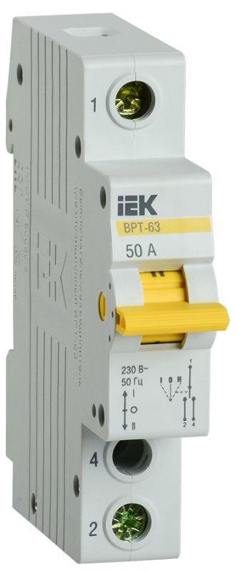  Выключатель-разъединитель трехпозиционный 1п ВРТ-63 50А IEK MPR10-1-050 