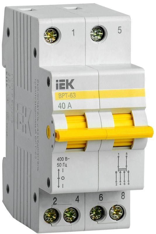  Выключатель-разъединитель трехпозиционный 2п ВРТ-63 40А IEK MPR10-2-040 