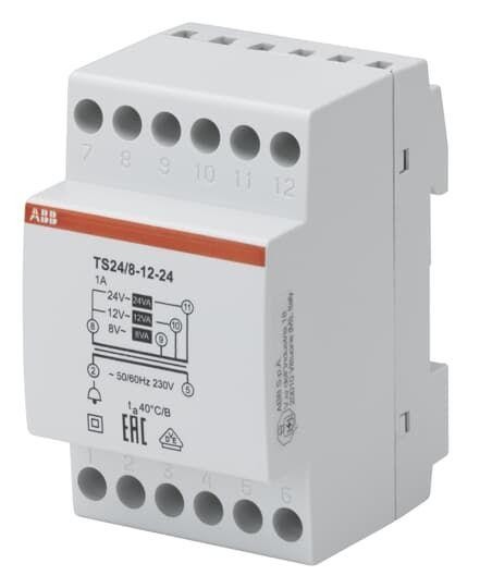  Трансформатор звонковый защ. кз TS24/8-12-24 ABB 2CSM228695R0812 