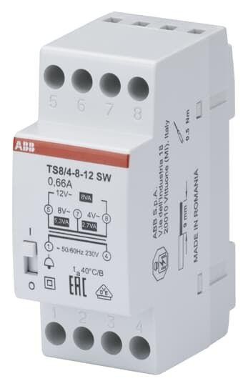  Трансформатор звонковый защ. кз TS 8/4-8-12SW ABB 2CSM081022R0811 