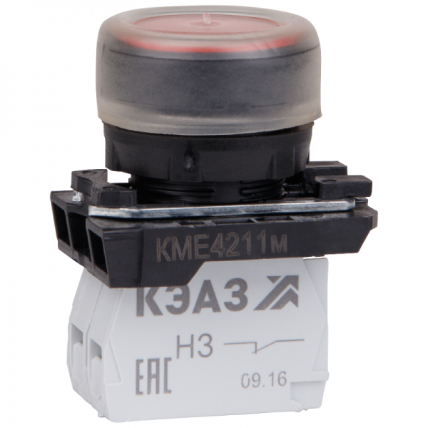  Кнопка КМЕ 4211м 1но+1нз цилиндр IP65 красн. КЭАЗ 248244 