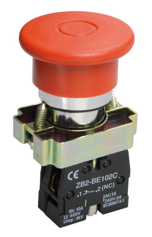  Кнопка LAY5-BT42 "Грибок" аварийн. с фикс. красн. ИЭК BBG80-BT-K04 