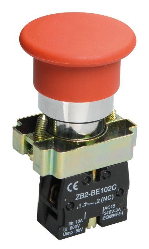  Кнопка LAY5-BC42 "Грибок" красн. 1p ИЭК BBG71-BC-K04 