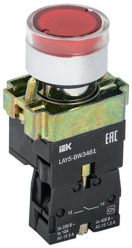  Кнопка LAY5-BW3461 с подсв. красн. 1з ИЭК BBT50-BW-K04 
