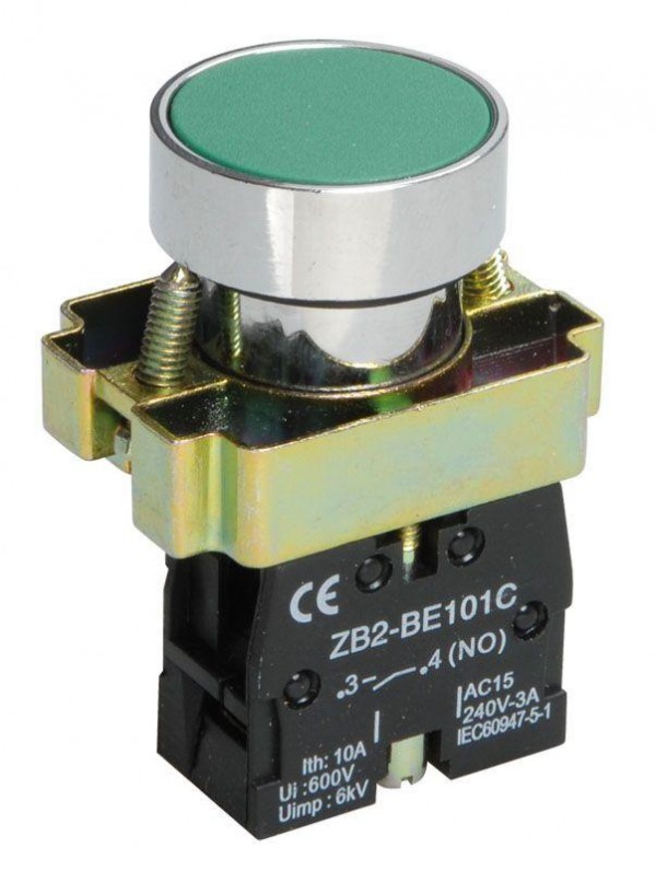  Кнопка LAY5-BA31 без подсветки зел. 1з ИЭК BBT60-BA-K06 