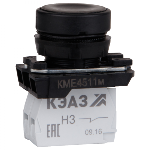  Кнопка КМЕ 4511м 1но+1нз цилиндр IP54 черн. КЭАЗ 248246 