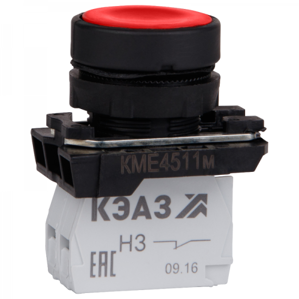  Кнопка КМЕ 4511м 1но+1нз цилиндр IP54 красн. КЭАЗ 248248 