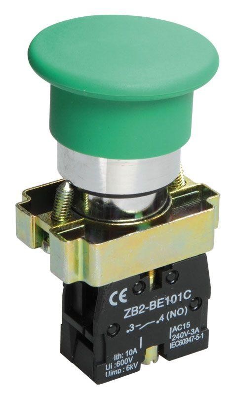  Кнопка LAY5-BC31 "Грибок" зел. 1з IEK BBG70-BC-K06 