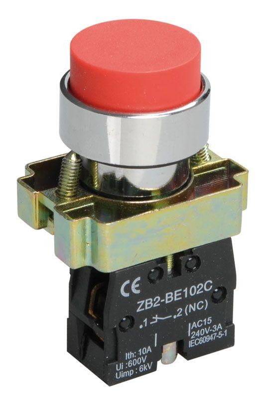  Кнопка LAY5-BL42 без подсветки красн. 1р IEK BBT71-BL-K04 