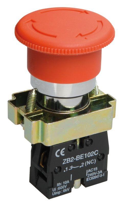  Кнопка LAY5-BS542 "Грибок" аварийн. с фикс. красн. IEK BBG90-BS-K04 