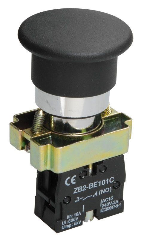  Кнопка LAY5-BC21 "Грибок" черн. 1з IEK BBG70-BC-K02 