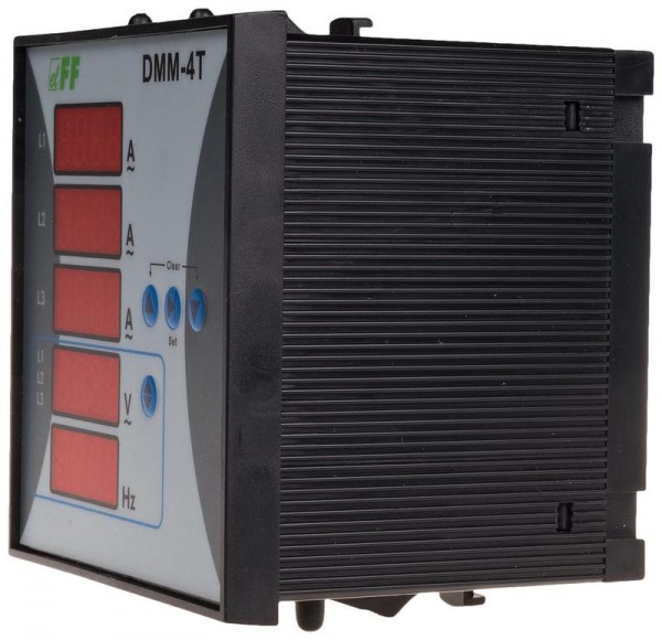  Указатель многофункциональный DMM-4T (U I Hz Uизм. 3х(12-400V AC) Iизм. 0.05-5; 1-9000 (с внешними ТТ) fизм. 10-100Гц Uпит. 120-240В AC монтаж на панель IP20) F&F EA04.011.003 