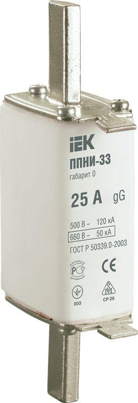  Вставка плавкая ППНИ-33 25А габарит 0 ИЭК DPP20-025 