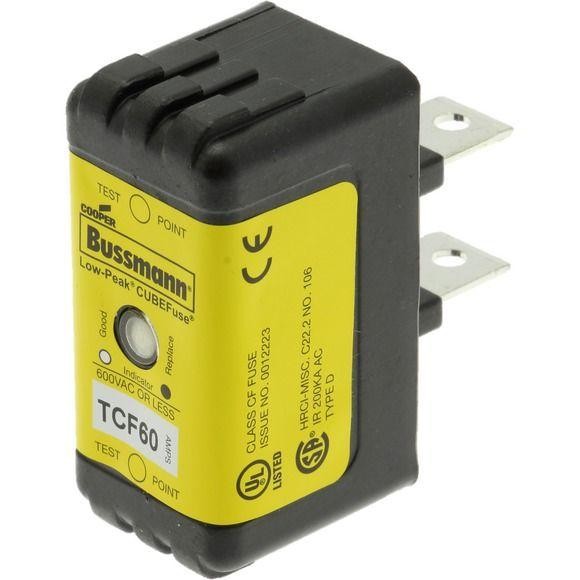  Предохранитель CUBE TIME DELAY 600В АС/300 DC с индикацией EATON TCF60 