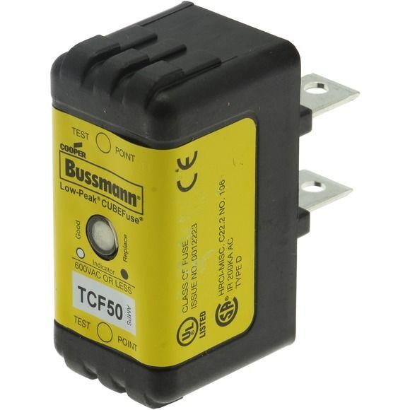  Предохранитель CUBE TIME DELAY 600В АС/300 DC с индикацией EATON TCF50 
