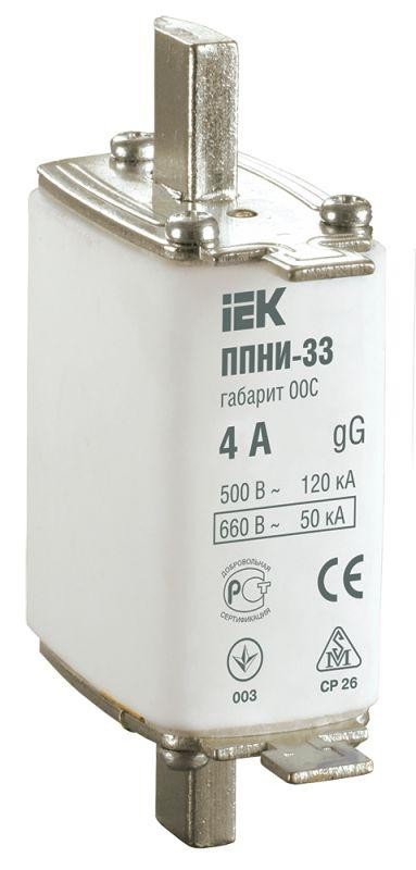  Вставка плавкая ППНИ-33 4А габарит 00С ИЭК DPP11-004 