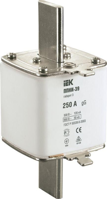  Вставка плавкая ППНИ-39 250А габарит 3 IEK DPP50-250 