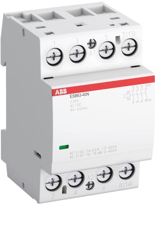  Контактор ESB63-20N-06 модульный (63А АС-1 2НО) катушка 230В AC/DC ABB 1SAE351111R0620 