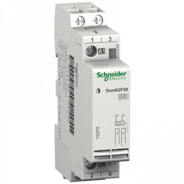  Контактор модульный CT 20А 2НО 230/250В АС 50Гц Домовой SchE 15370 