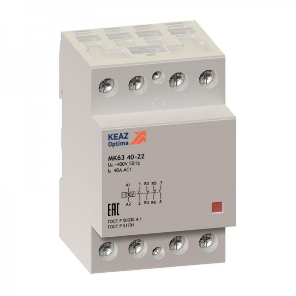  Контактор модульный OptiDin МК63 4040 24AC/DC КЭАЗ 236781 
